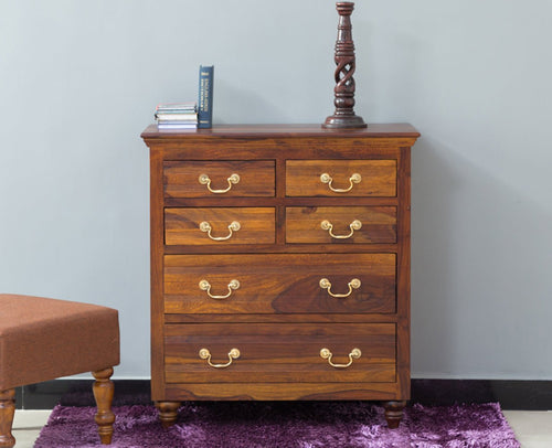 Calgary Solid Wood 6 Drawers Chest Of Drawer - Bedside Table - Furniselan