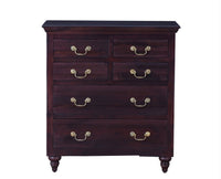 Calgary Solid Wood 6 Drawers Chest Of Drawer - Bedside Table - Furniselan - Rosewood-Fine-Finish