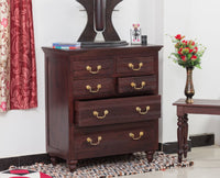 Calgary Solid Wood 6 Drawers Chest Of Drawer - Bedside Table - Furniselan - Rosewood-Fine-Finish
