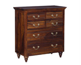 Calgary Solid Wood 6 Drawers Chest Of Drawer - Bedside Table - Furniselan - Kapasi-Brown-Finish