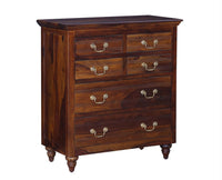 Calgary Solid Wood 6 Drawers Chest Of Drawer - Bedside Table - Furniselan - Kapasi-Brown-Finish