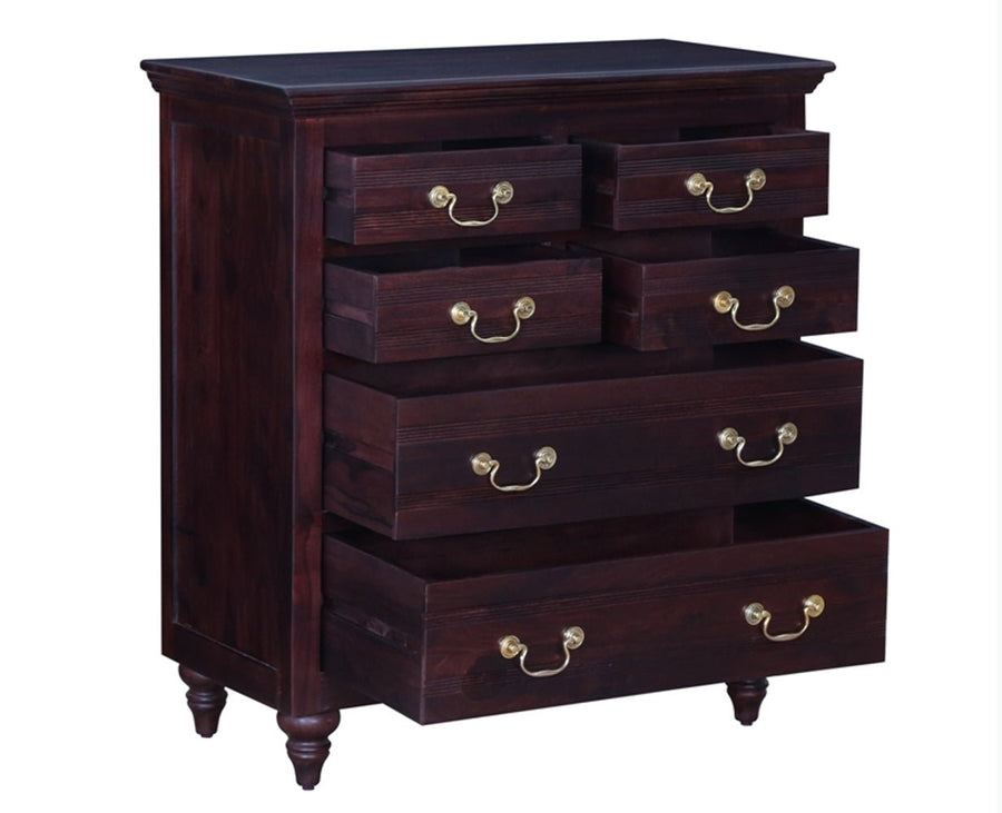 Calgary Solid Wood 6 Drawers Chest Of Drawer - Bedside Table - Furniselan - Rosewood-Fine-Finish