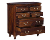 Calgary Solid Wood 6 Drawers Chest Of Drawer - Bedside Table - Furniselan - Kapasi-Brown-Finish