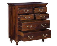 Calgary Solid Wood 6 Drawers Chest Of Drawer - Bedside Table - Furniselan - Kapasi-Brown-Finish