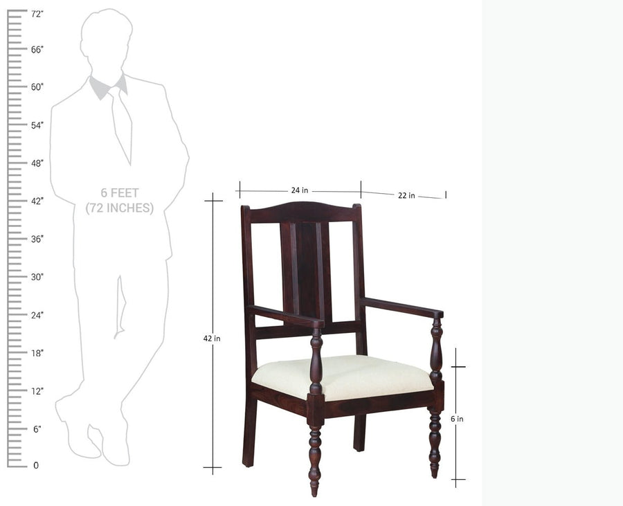 Calgary Solid Wood Arm Chair - Arm Chair - Furniselan - Rosewood-Fine-Finish