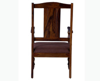 Calgary Solid Wood Arm Chair - Arm Chair - Furniselan - Kapasi-Brown-Finish