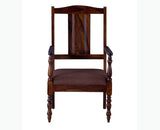 Calgary Solid Wood Arm Chair - Arm Chair - Furniselan - Kapasi-Brown-Finish