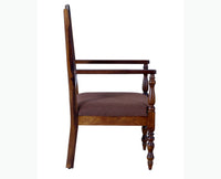 Calgary Solid Wood Arm Chair - Arm Chair - Furniselan - Kapasi-Brown-Finish