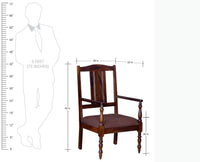 Calgary Solid Wood Arm Chair - Arm Chair - Furniselan - Kapasi-Brown-Finish