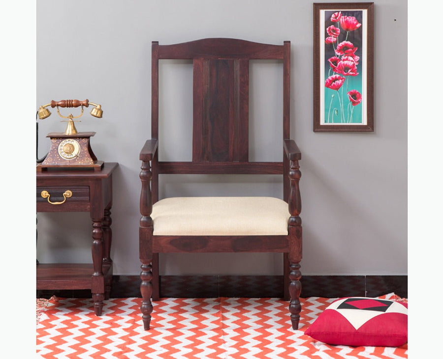 Calgary Solid Wood Arm Chair - Arm Chair - Furniselan - Rosewood-Fine-Finish
