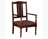 Calgary Solid Wood Arm Chair - Arm Chair - Furniselan - Kapasi-Brown-Finish