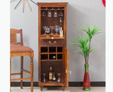 Calgary Solid Wood Bar Cabinet - Bar Cabinet - Furniselan - Kapasi-Brown-Finish