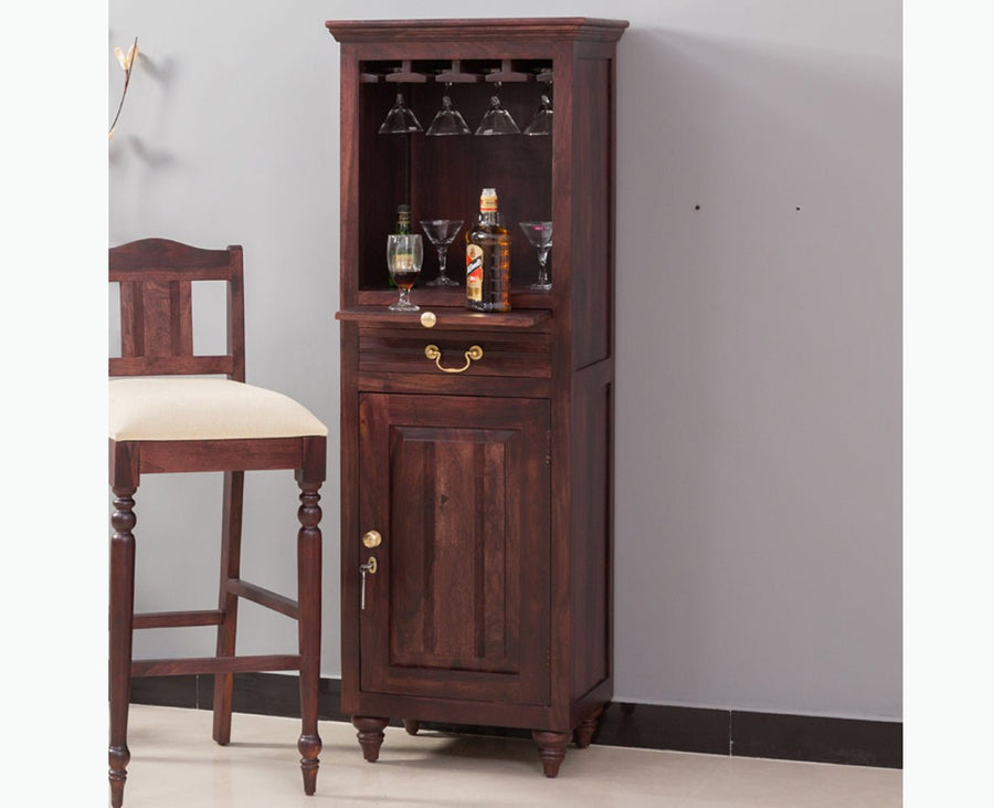 Calgary Solid Wood Bar Cabinet - Bar Cabinet - Furniselan - Rosewood-Fine-Finish