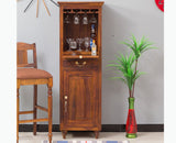 Calgary Solid Wood Bar Cabinet - Bar Cabinet - Furniselan - Kapasi-Brown-Finish