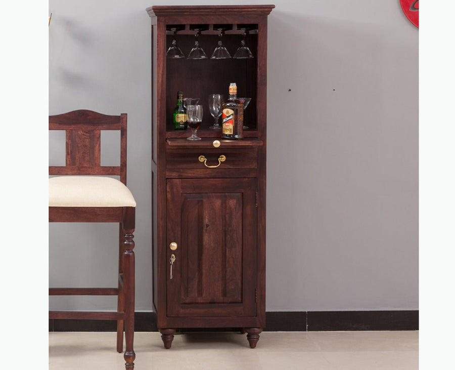 Calgary Solid Wood Bar Cabinet - Bar Cabinet - Furniselan - Rosewood-Fine-Finish