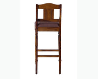 Calgary Solid Wood Bar Chair - Bar Chairs - Furniselan - Kapasi-Brown-Finish