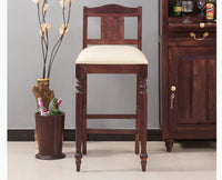 Calgary Solid Wood Bar Chair - Bar Chairs - Furniselan - Rosewood-Fine-Finish