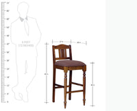Calgary Solid Wood Bar Chair - Bar Chairs - Furniselan - Kapasi-Brown-Finish