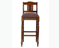 Calgary Solid Wood Bar Chair - Bar Chairs - Furniselan - Kapasi-Brown-Finish