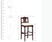 Calgary Solid Wood Bar Chair - Bar Chairs - Furniselan - Rosewood-Fine-Finish
