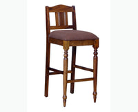 Calgary Solid Wood Bar Chair - Bar Chairs - Furniselan - Kapasi-Brown-Finish