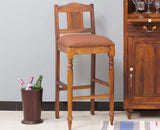 Calgary Solid Wood Bar Chair - Bar Chairs - Furniselan - Kapasi-Brown-Finish