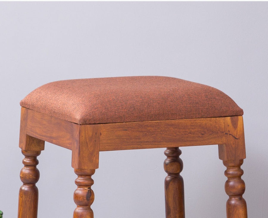 Calgary Solid Wood Bar Stool - Stools - Furniselan - Kapasi-Brown-Finish