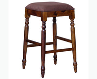 Calgary Solid Wood Bar Stool - Stools - Furniselan - Kapasi Brown Finish