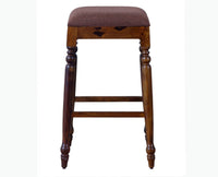 Calgary Solid Wood Bar Stool - Stools - Furniselan - Kapasi-Brown-Finish