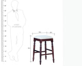 Calgary Solid Wood Bar Stool - Stools - Furniselan - Rosewood-Fine-Finish