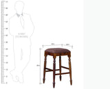 Calgary Solid Wood Bar Stool - Stools - Furniselan - Kapasi-Brown-Finish