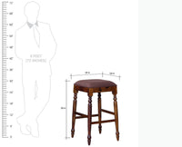 Calgary Solid Wood Bar Stool - Stools - Furniselan - Kapasi-Brown-Finish