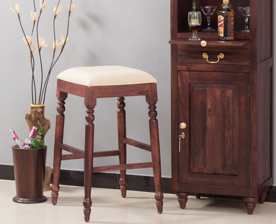 Calgary Solid Wood Bar Stool - Stools - Furniselan - Rosewood-Fine-Finish