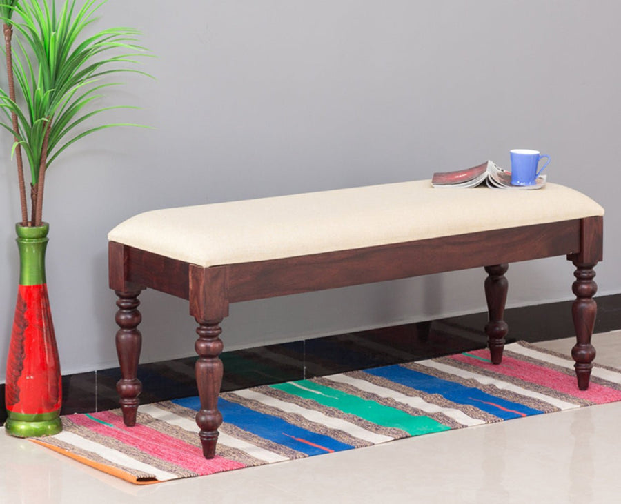 Calgary Solid Wood Bench - Bench - Furniselan - Rosewood-Fine-Finish