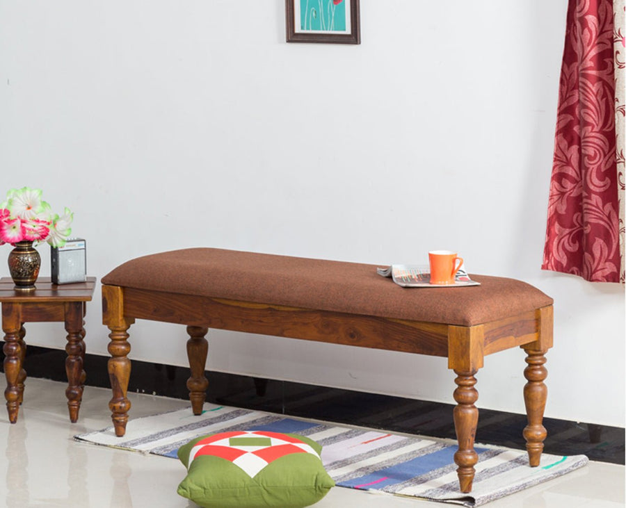 Calgary Solid Wood Bench - Bench - Furniselan - Kapasi-Brown-Finish