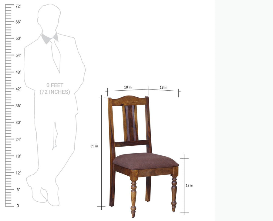 Calgary Solid Wood Dining Chair Set - Dining Chair - Furniselan - Kapasi-Brown-Finish