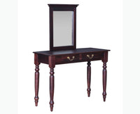 Calgary Solid Wood Dressing Table With Wall Hanging Mirror - Dressers & Mirrors - Furniselan - Rosewood-Fine-Finish 
