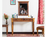 Calgary Solid Wood Dressing Table With Wall Hanging Mirror