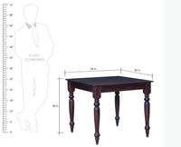 Calgary Solid Wood Four Seater Dining Set - Dining Set - Furniselan - Rosewood-Fine-Finish