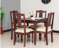 Calgary Solid Wood Four Seater Dining Set - Dining Set - Furniselan - Rosewood-Fine-Finish