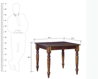 Calgary Solid Wood Four Seater Dining Set - Dining Set - Furniselan Kapasi-Brown-Finish