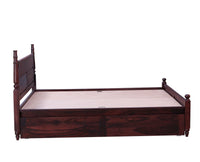 Calgary Solid Wood King Bed With Storage Drawers - King Size Bed - Furniselan-Rosewood-Fine-Finish