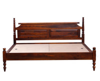 Calgary Solid Wood King Size Bed - King Size Bed - Furniselan-Kapasi-Brown-Finish