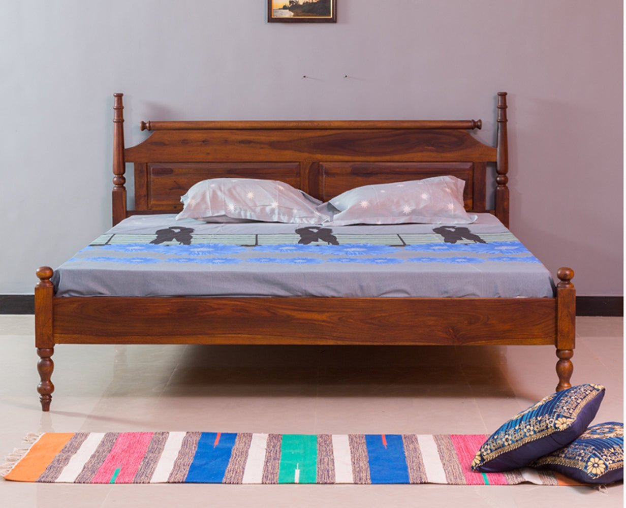 Buy Calgary Solid Wood King Size Bed Online on Furniselan