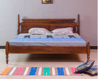Calgary Solid Wood King Size Bed - King Size Bed - Furniselan-Kapasi-Brown-Finish