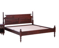 Calgary Solid Wood King Size Bed - King Size Bed - Furniselan-Rosewood-Fine-Finish