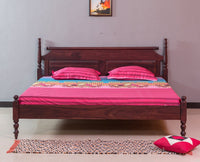 Calgary Solid Wood King Size Bed - King Size Bed - Furniselan-Rosewood-Fine-Finish