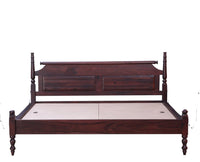 Calgary Solid Wood King Size Bed - King Size Bed - Furniselan-Rosewood-Fine-Finish