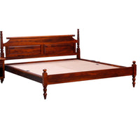 Calgary Solid Wood King Size Bed - King Size Bed - Furniselan-Kapasi-Brown-Finish