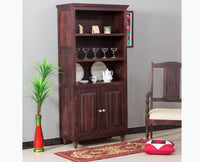 Calgary Solid Wood kitchen Crockery cabinet - Crockery Cabinet - Furniselan - Rosewood-Fine-Finish